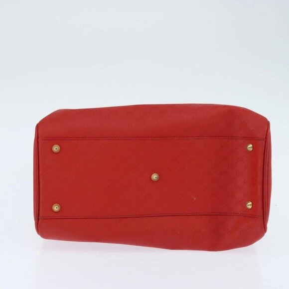 GUCCI Micro GG Canvas Boston Bag Red Gold - Picture 11 of 16